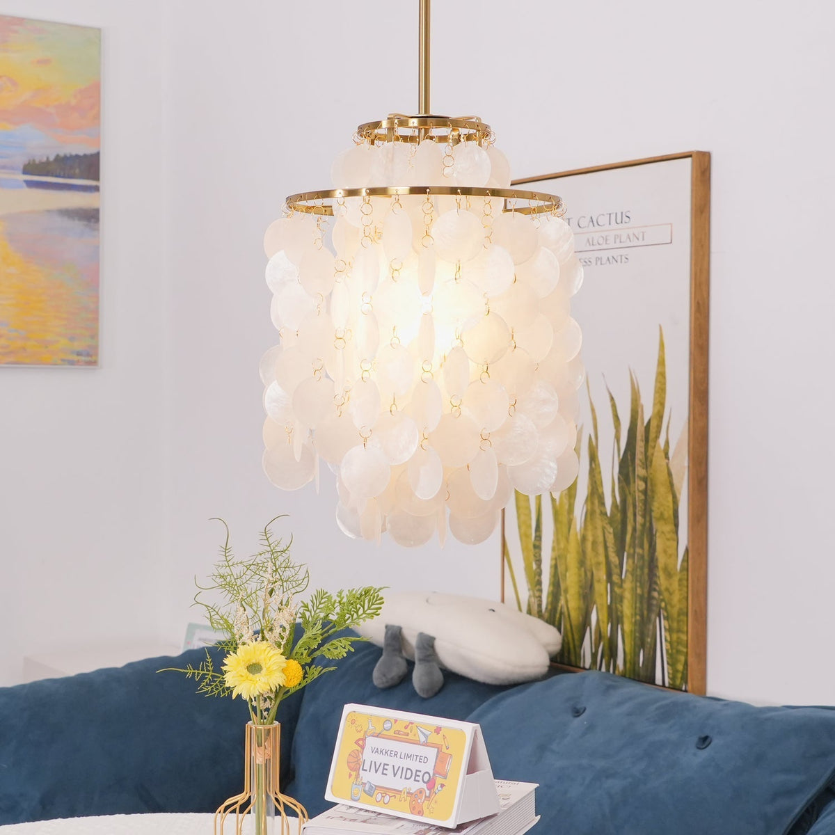 Rivena hanglamp Ronde Schelp Ring