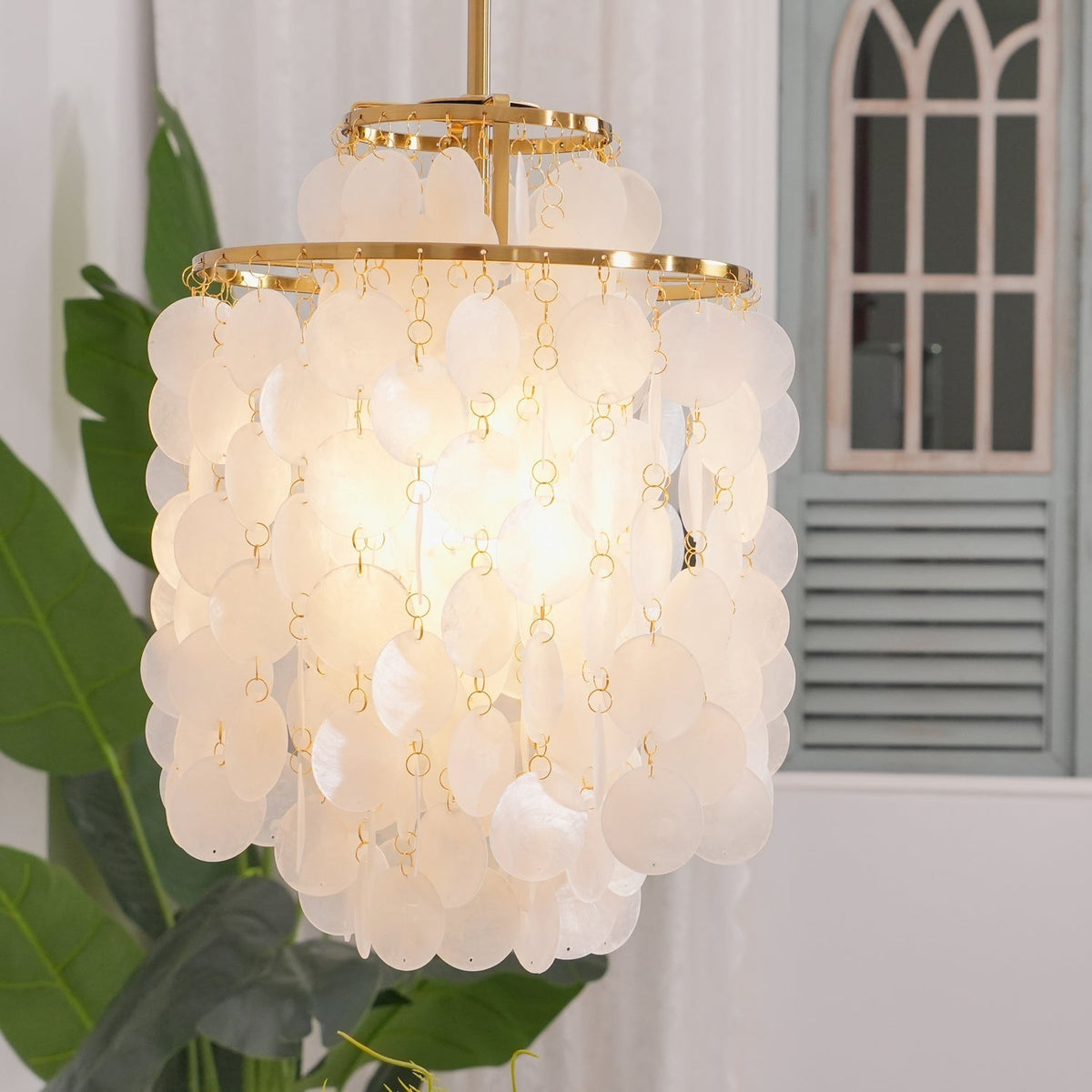 Rivena hanglamp Ronde Schelp Ring