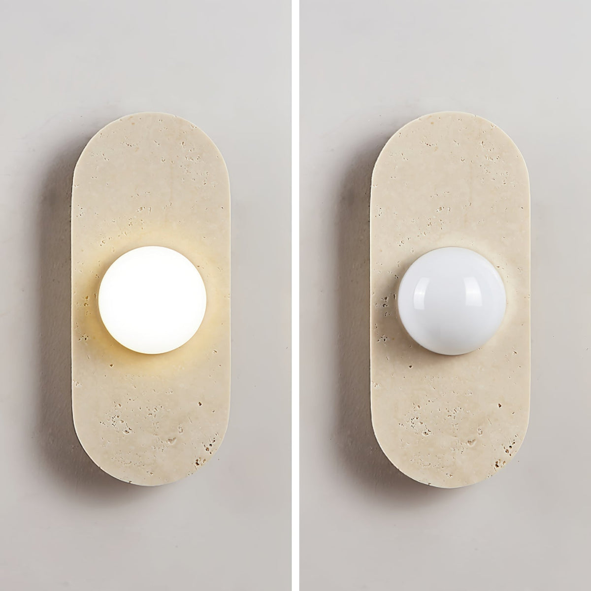 Zasoliel wandlamp met minimalistisch ontwerp in geel travertin