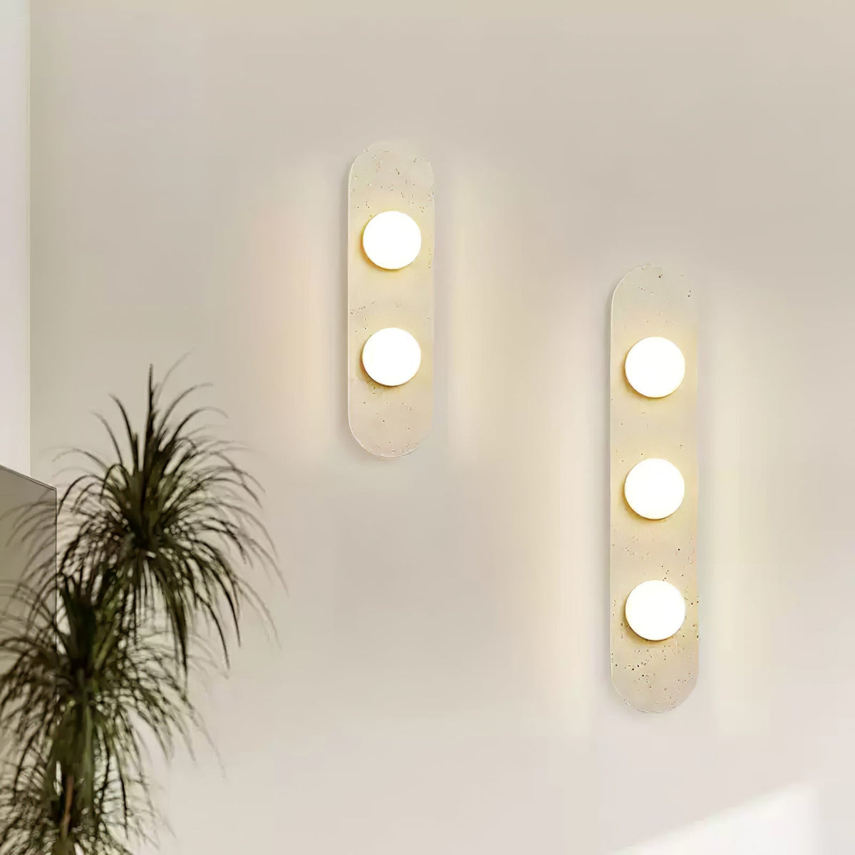 Zasoliel wandlamp met minimalistisch ontwerp in geel travertin