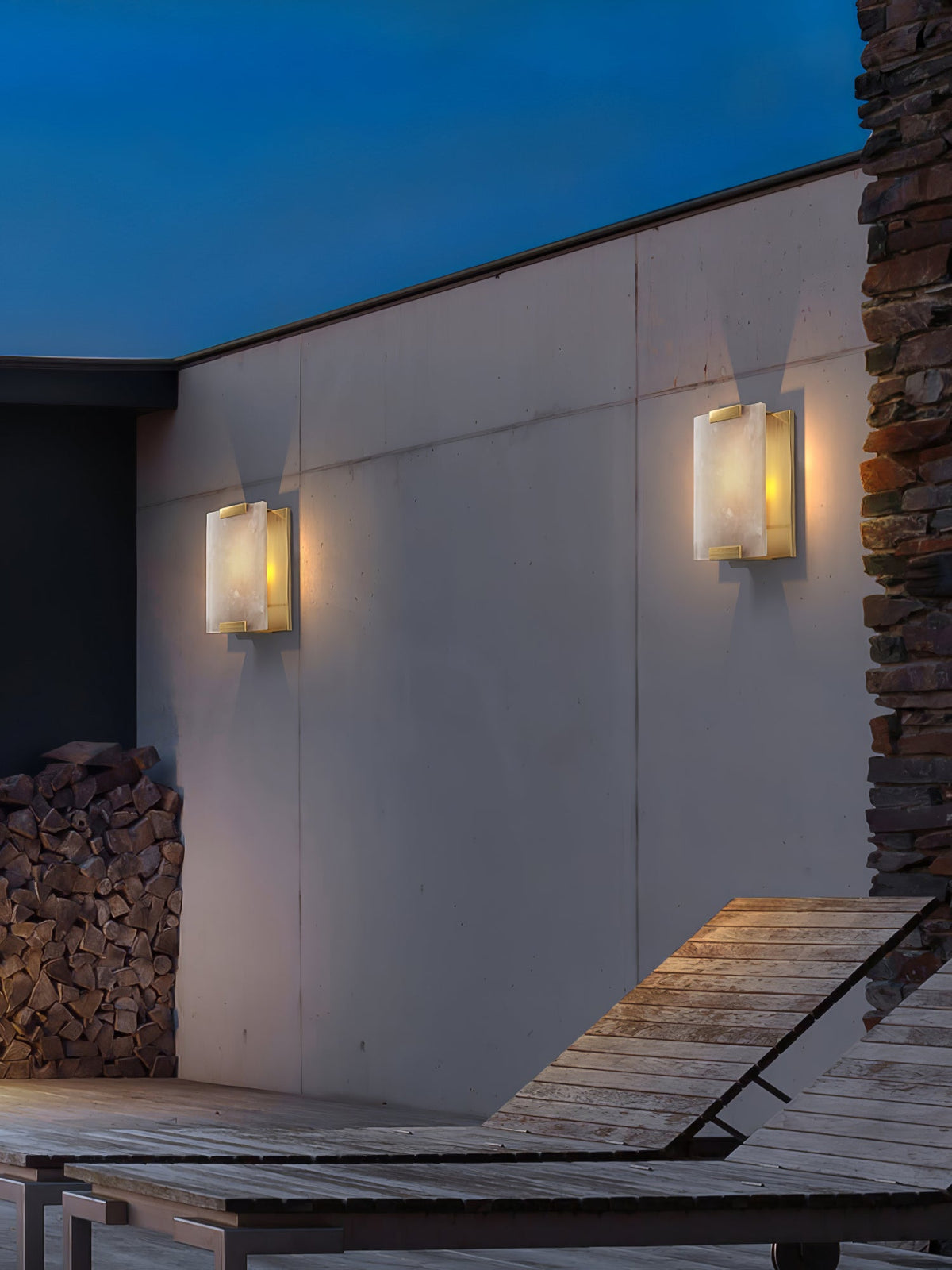 Velen wandlamp met Albasten Panel Glow