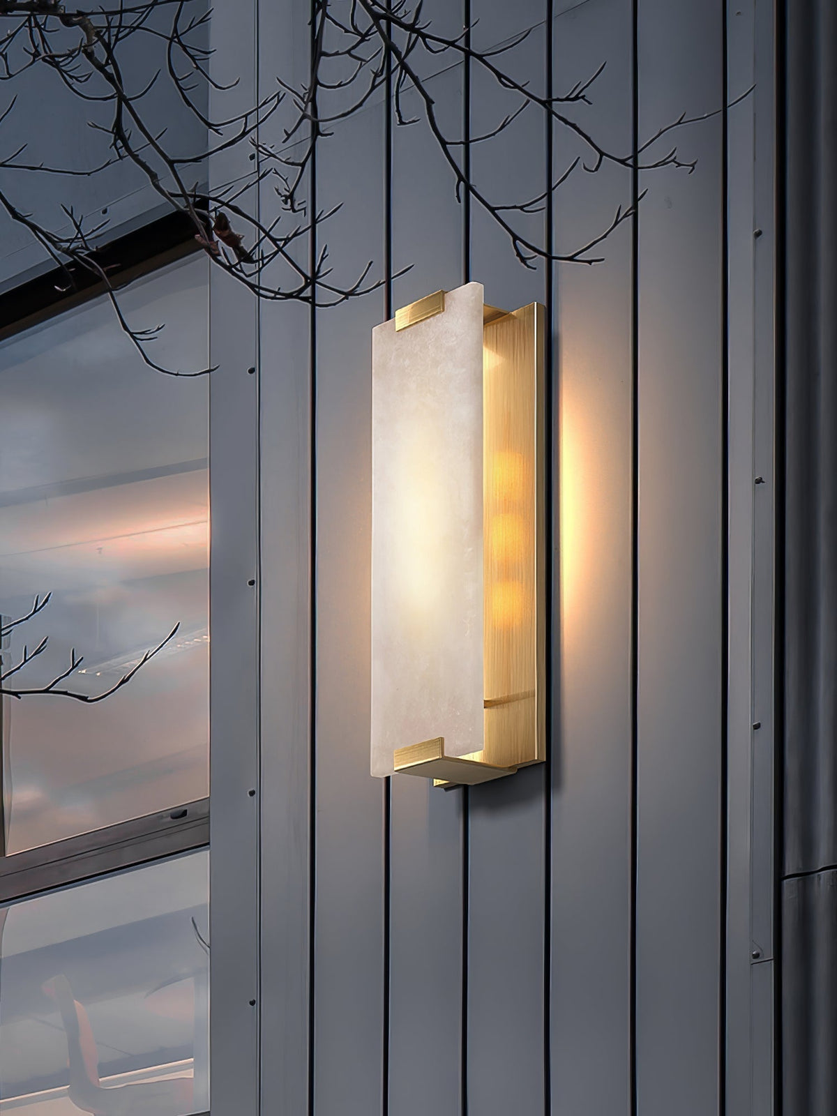 Velen wandlamp met Albasten Panel Glow