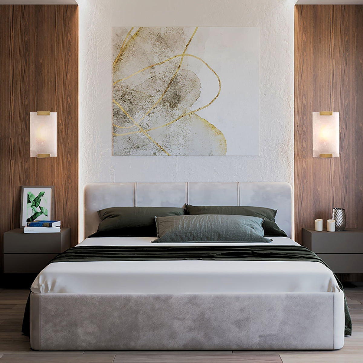 Velen wandlamp met Albasten Panel Glow
