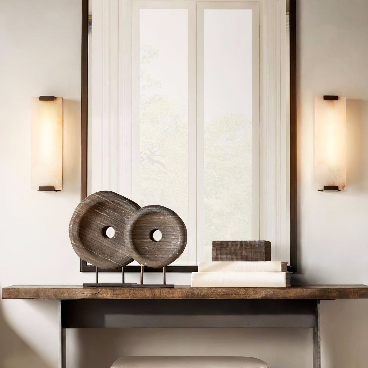 Velen wandlamp met Albasten Panel Glow