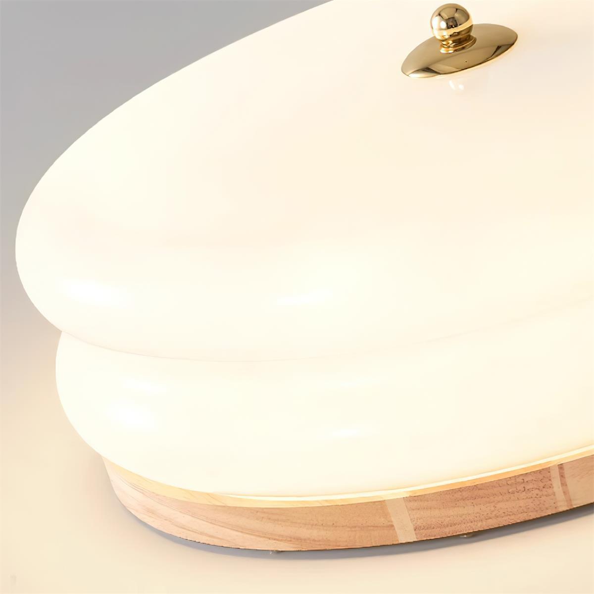Cora plafondlamp dubbele laag glas schijf walnoot minimalistisch