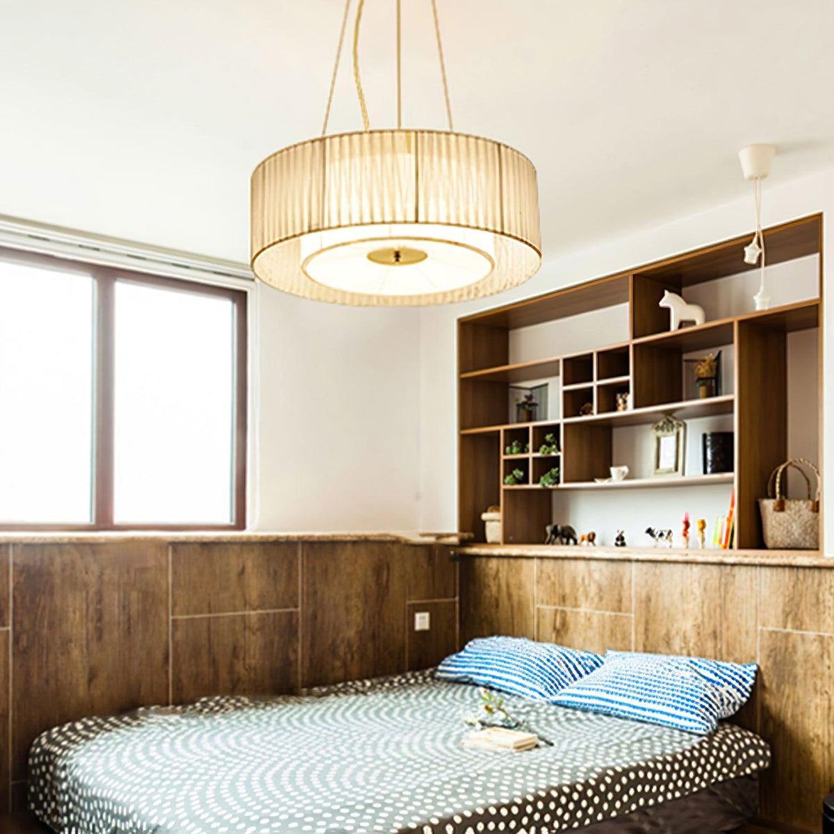 Leo Moderne hanglamp van beige en chroom