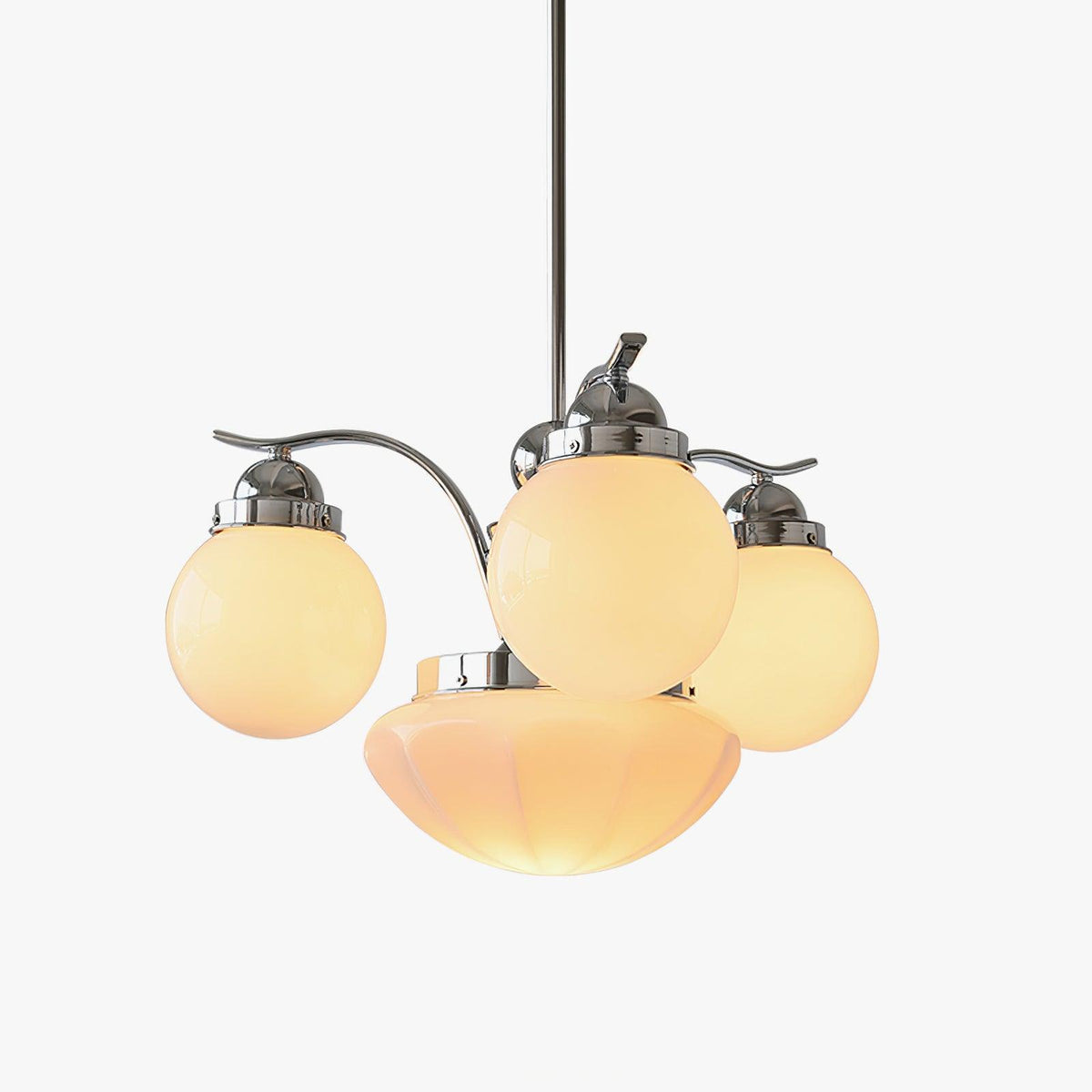 Ririxon Kroonluchter Retro Chic Bolvormig Wit glas