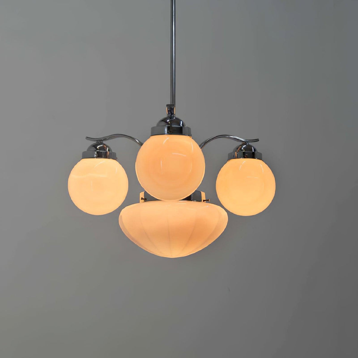 Ririxon Kroonluchter Retro Chic Bolvormig Wit glas