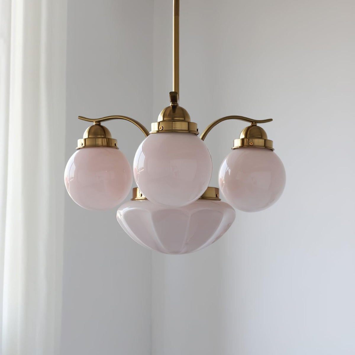 Ririxon Kroonluchter Retro Chic Bolvormig Wit glas