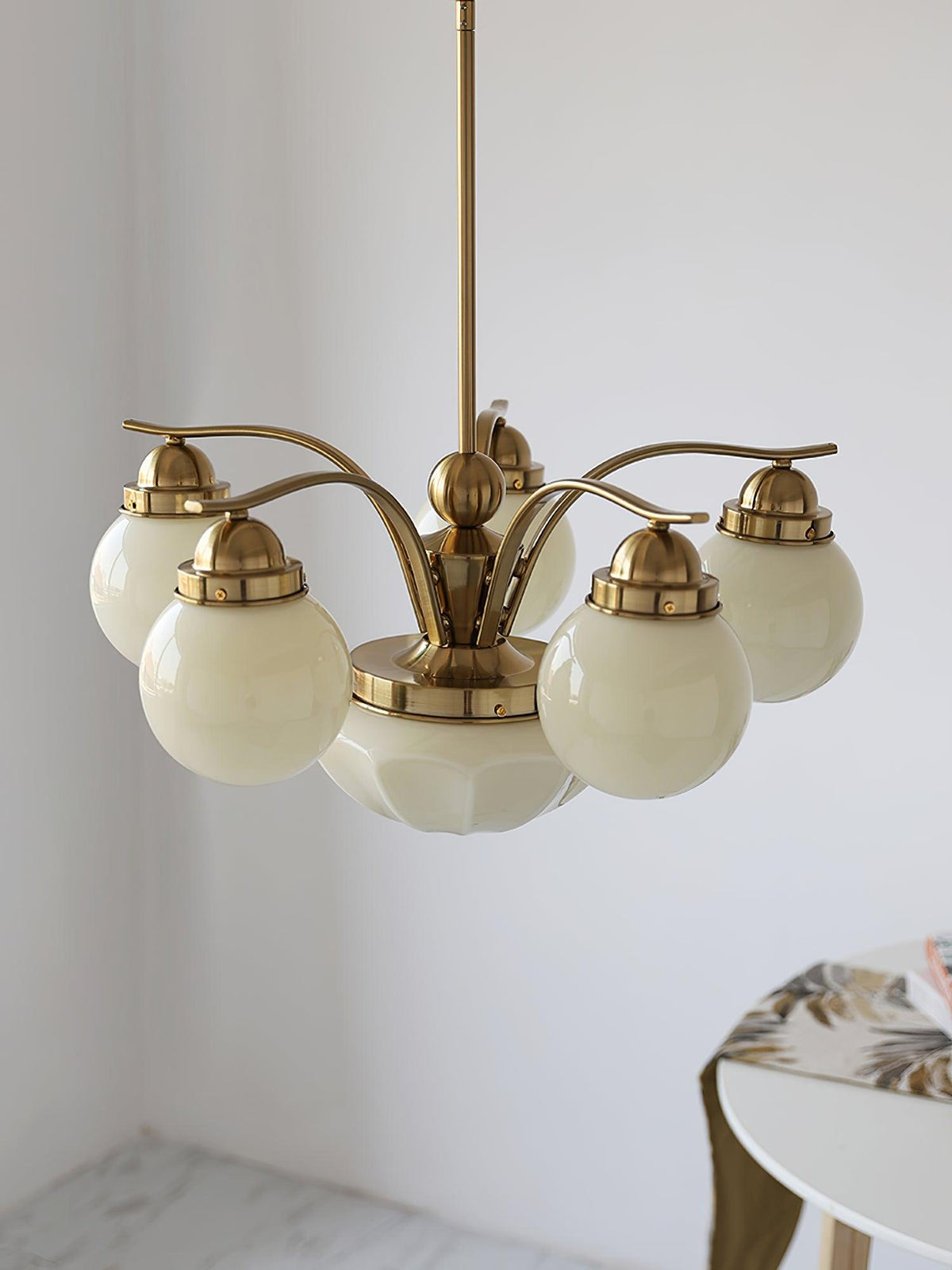Ririxon Kroonluchter Retro Chic Bolvormig Wit glas