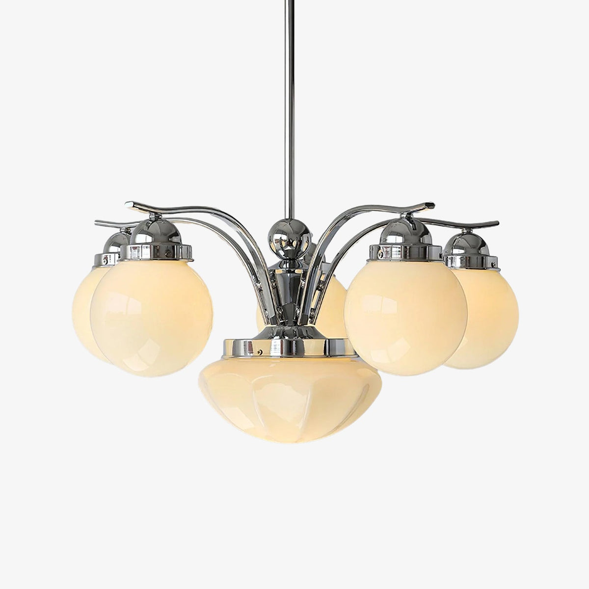 Ririxon Kroonluchter Retro Chic Bolvormig Wit glas