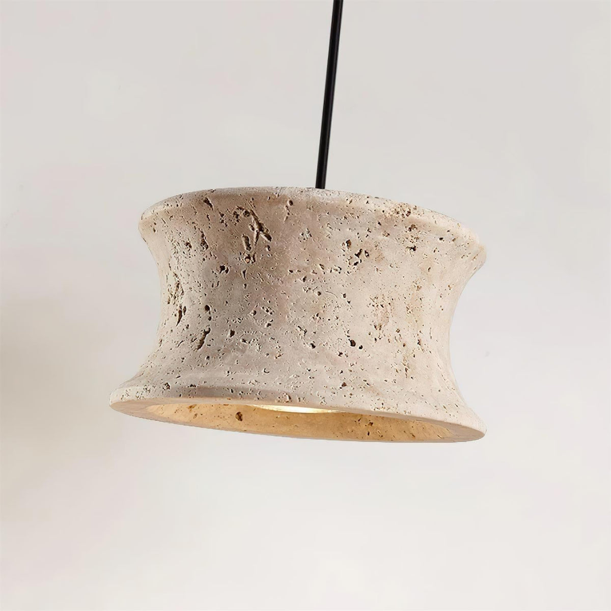 Noreria hanglamp travertin sculpturaal