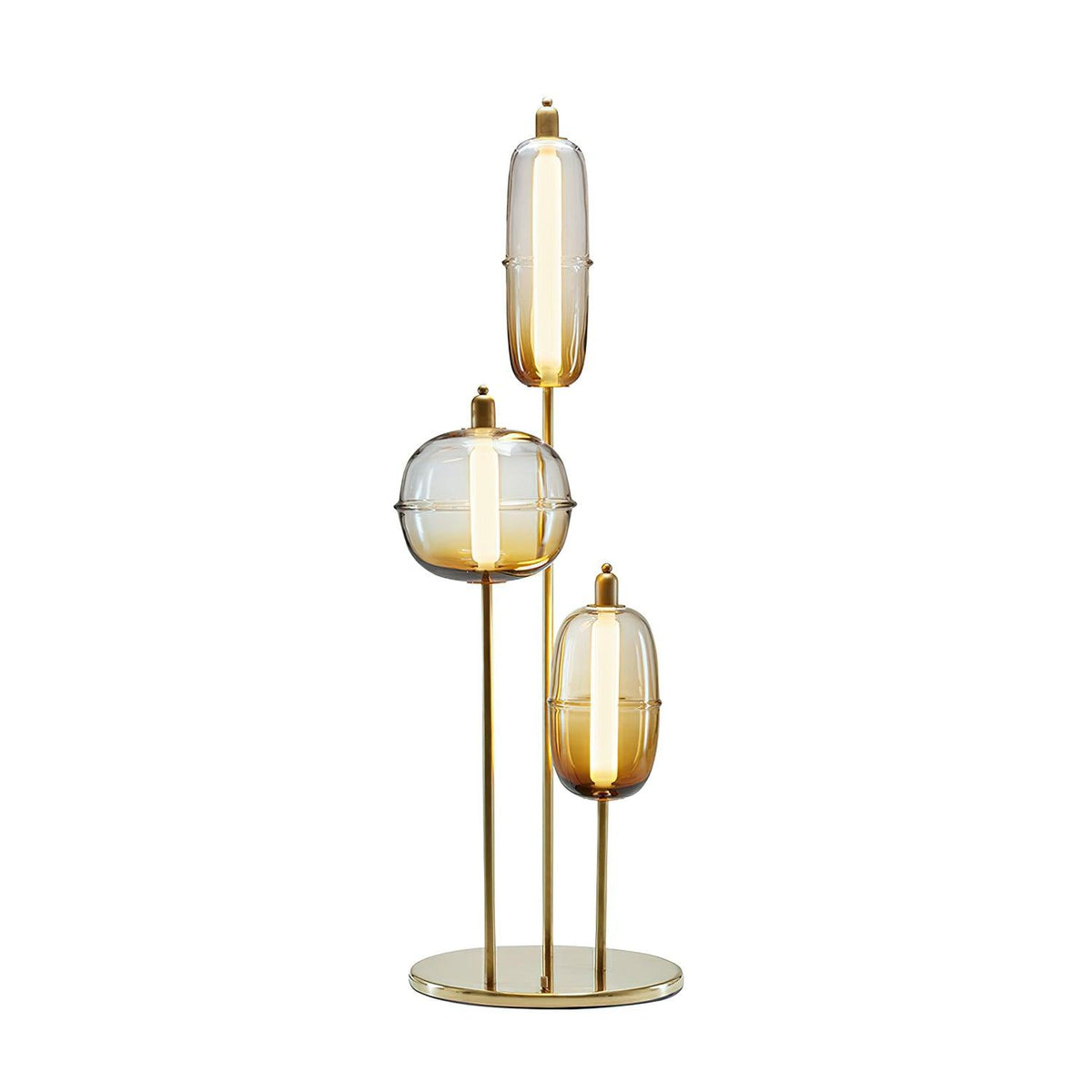 Arixel Moderne vloerlamp van glas in goudkleurige afwerking