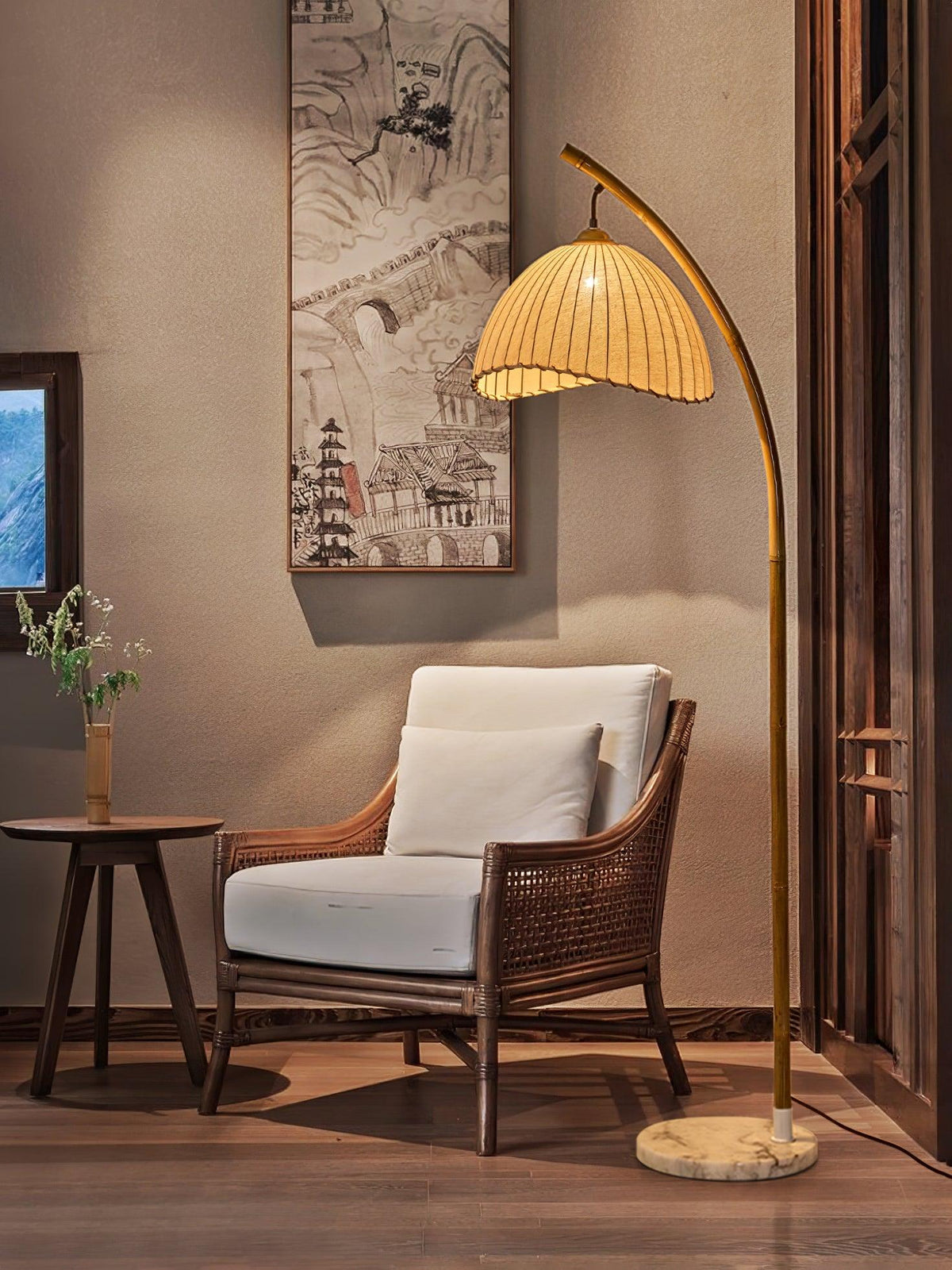 Liveno Minimalistische vloerlamp van marmer