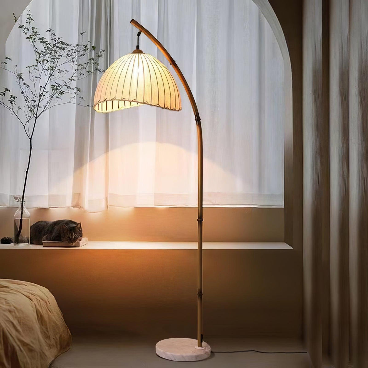 Liveno Minimalistische vloerlamp van marmer