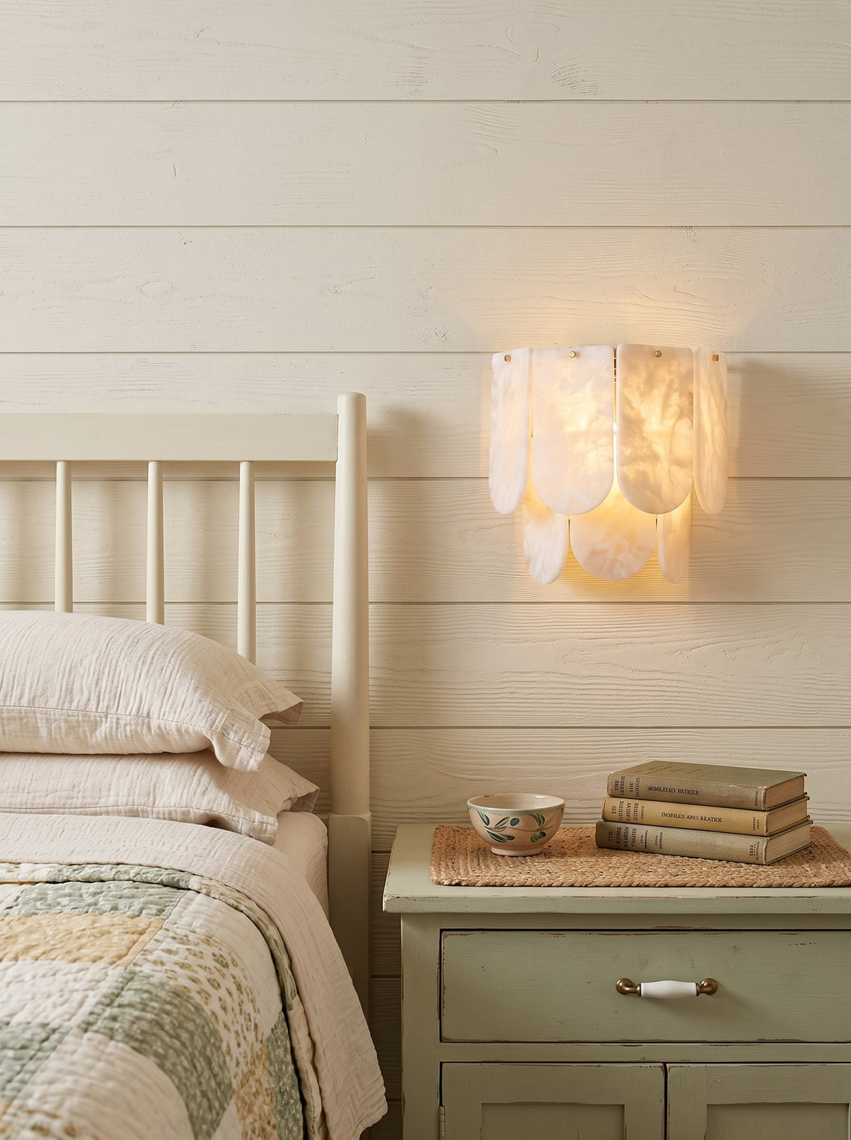 Ormondcombe albast tegel wandlamp
