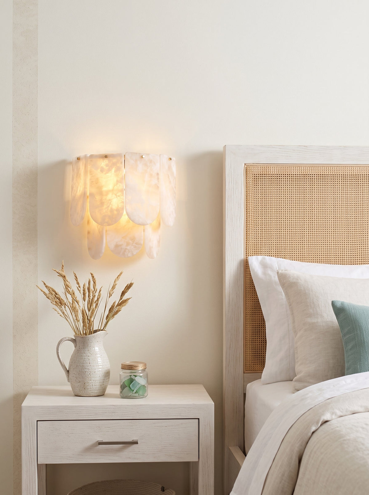 Ormondcombe albast tegel wandlamp