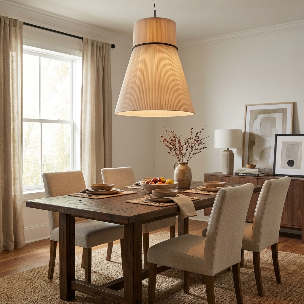 Kestford Hanglamp met geplooide stof