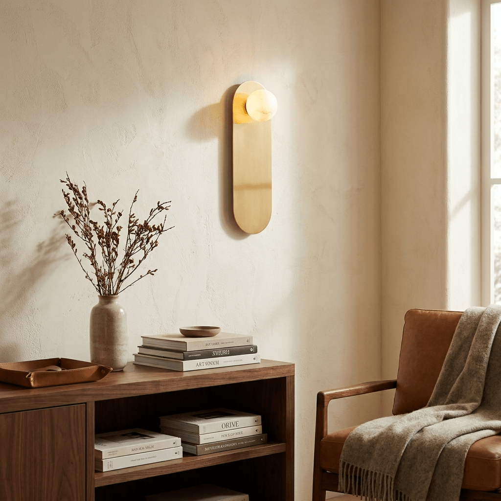 Albivise wandlamp in albast