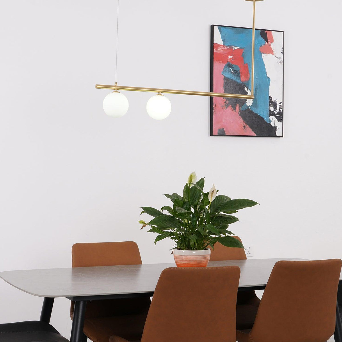 Estix hanglamp messing minimalistisch lineair