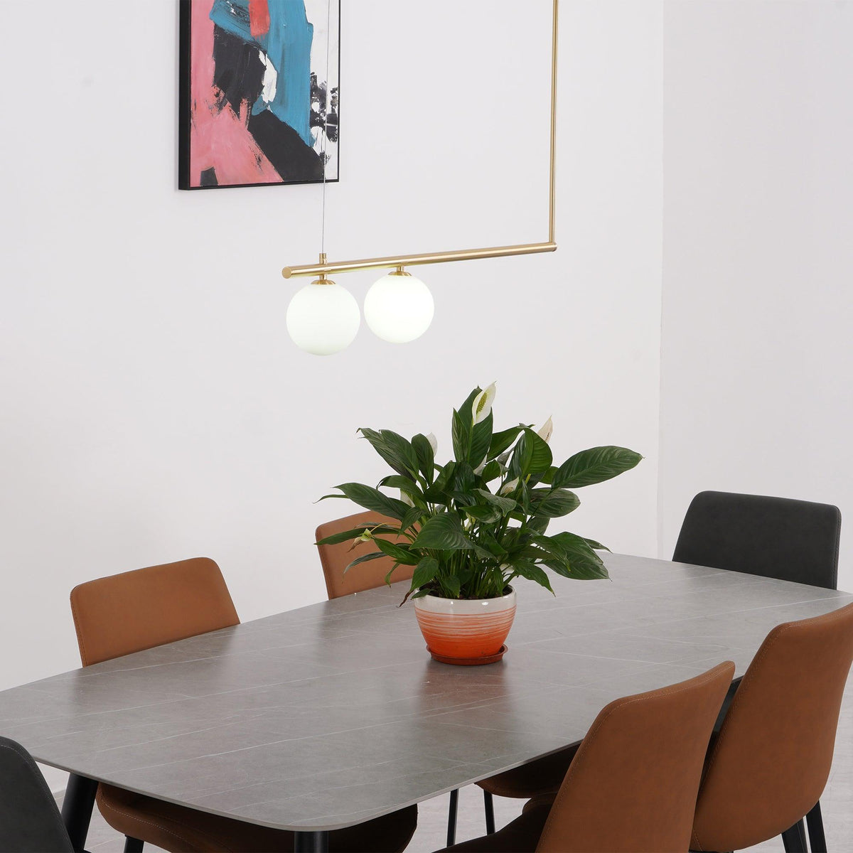 Estix hanglamp messing minimalistisch lineair