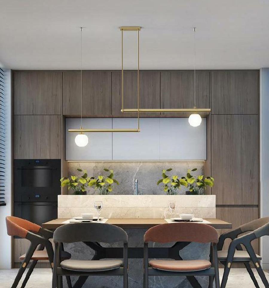 Estix hanglamp messing minimalistisch lineair