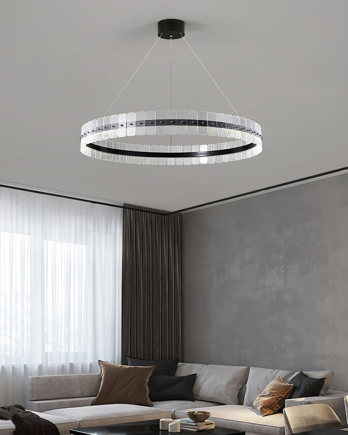 Kynell Kroonluchter Saturno met LED en acrylblokken