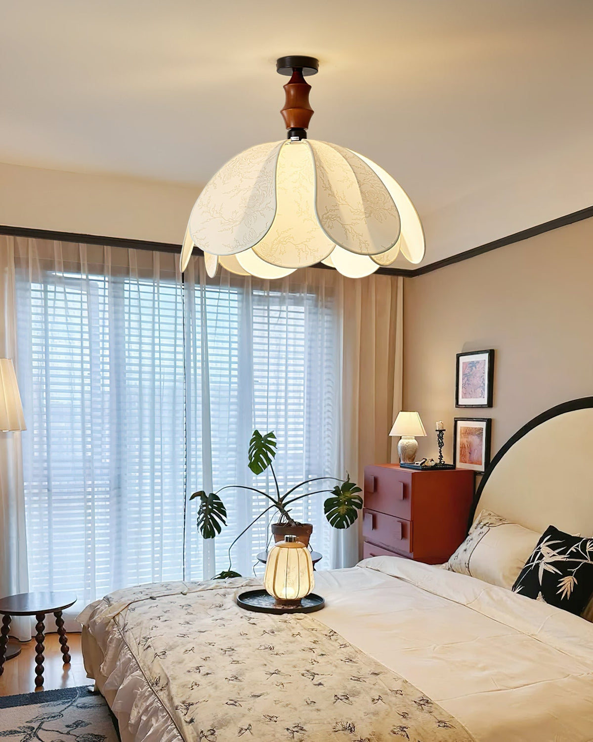 Boho Scalloped stof plafondlamp