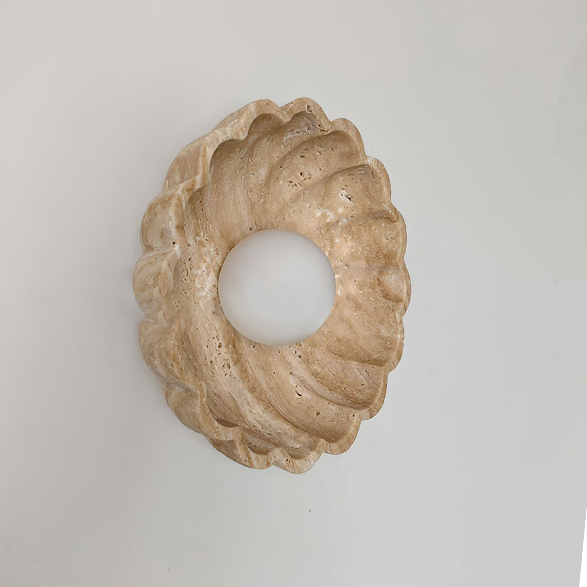 Valielia Flower wandlamp Beige Geel travertin