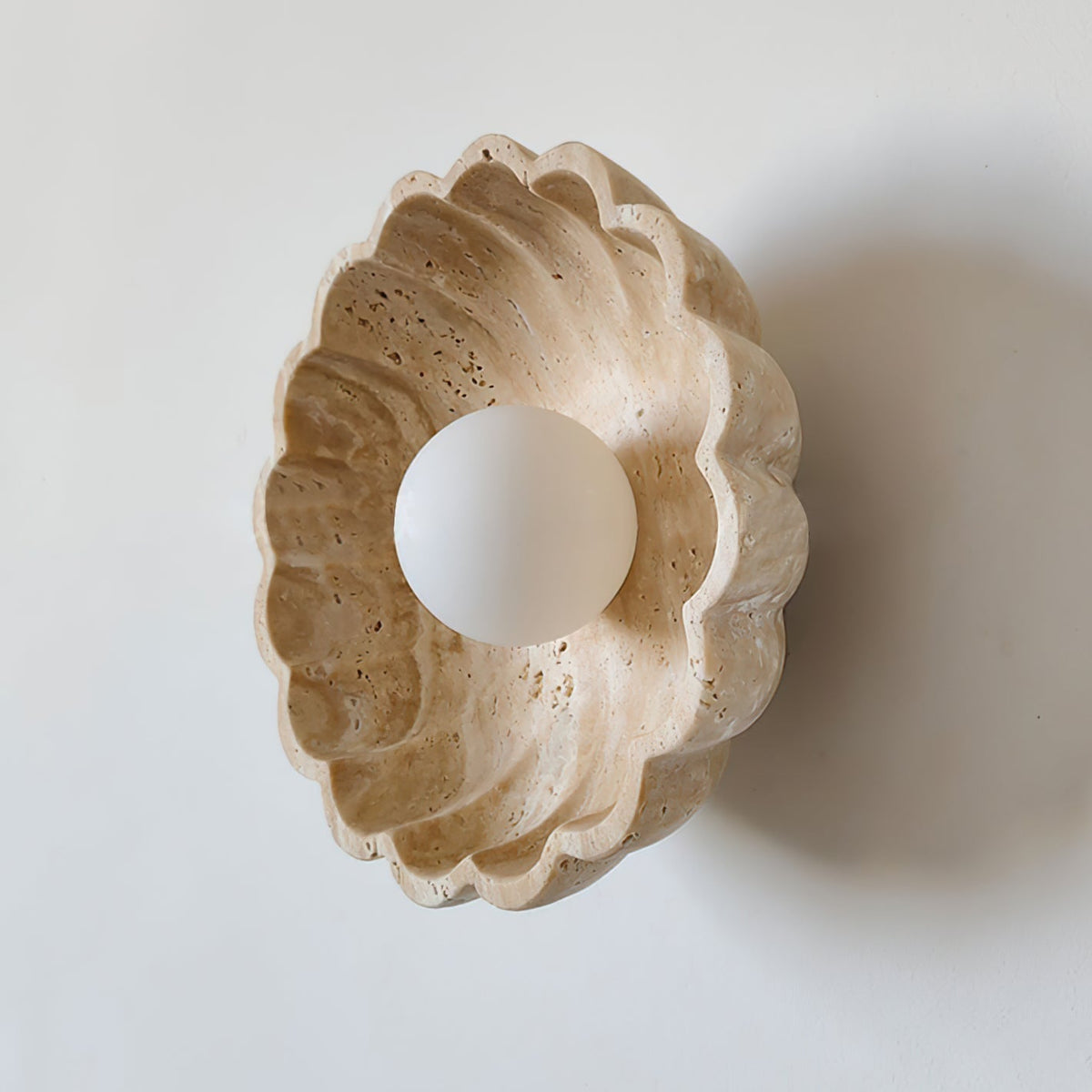Valielia Flower wandlamp Beige Geel travertin