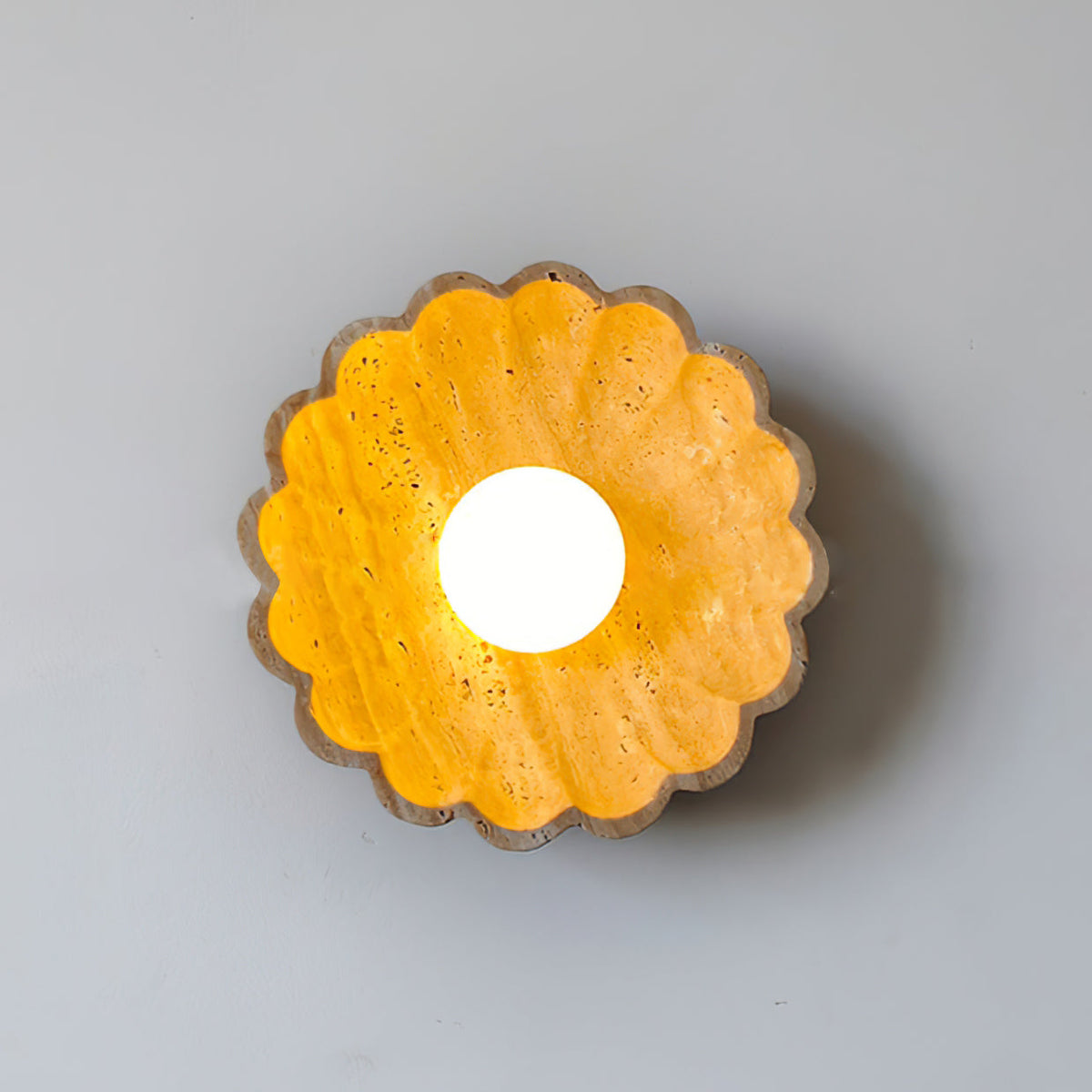 Valielia Flower wandlamp Beige Geel travertin