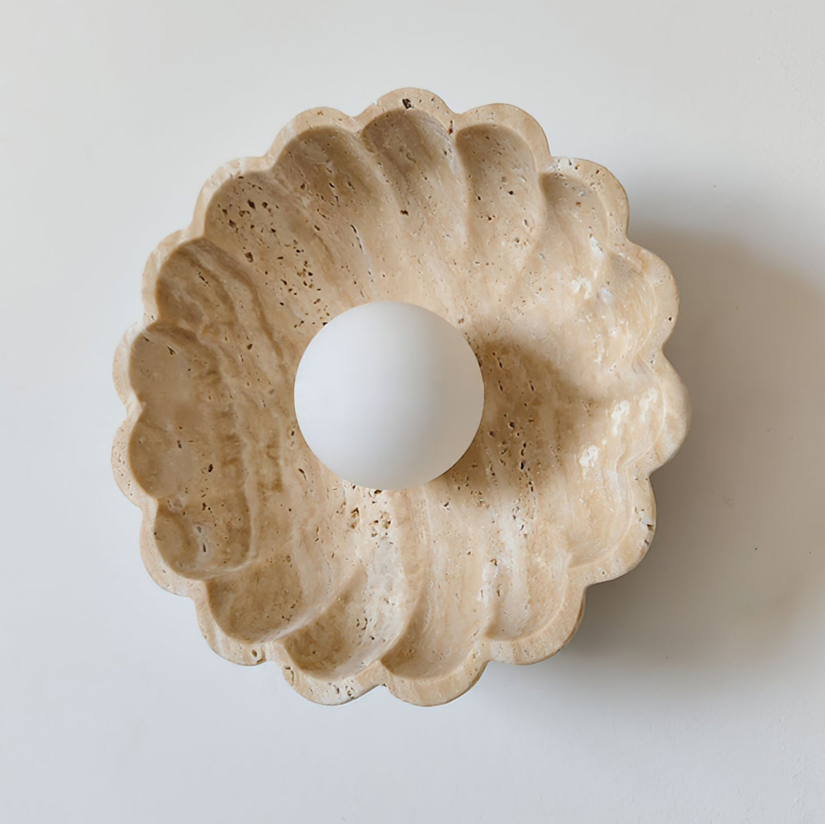 Valielia Flower wandlamp Beige Geel travertin