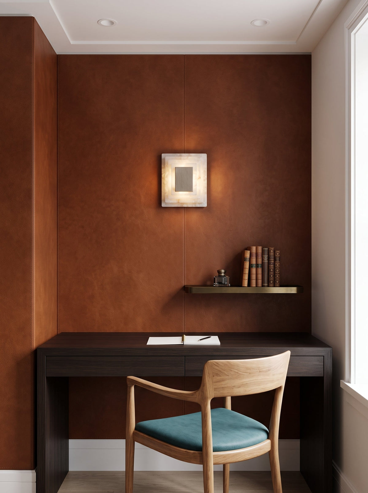 Sedgemere gelaagde albast wandlamp