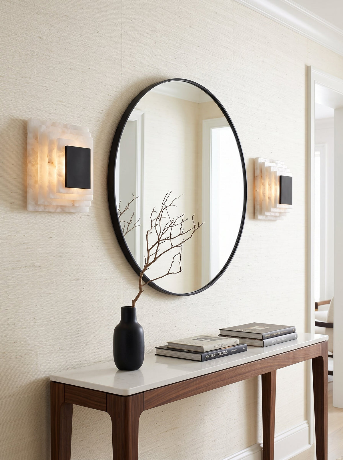 Sedgemere gelaagde albast wandlamp