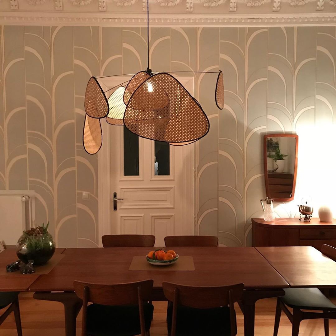 Orelivora kroonluchter scherm met roosterstructuur retro