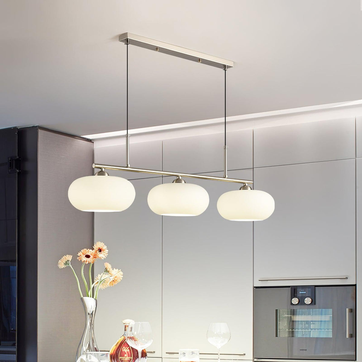 Lumeiella hanglamp 3-licht bolvormig lineair