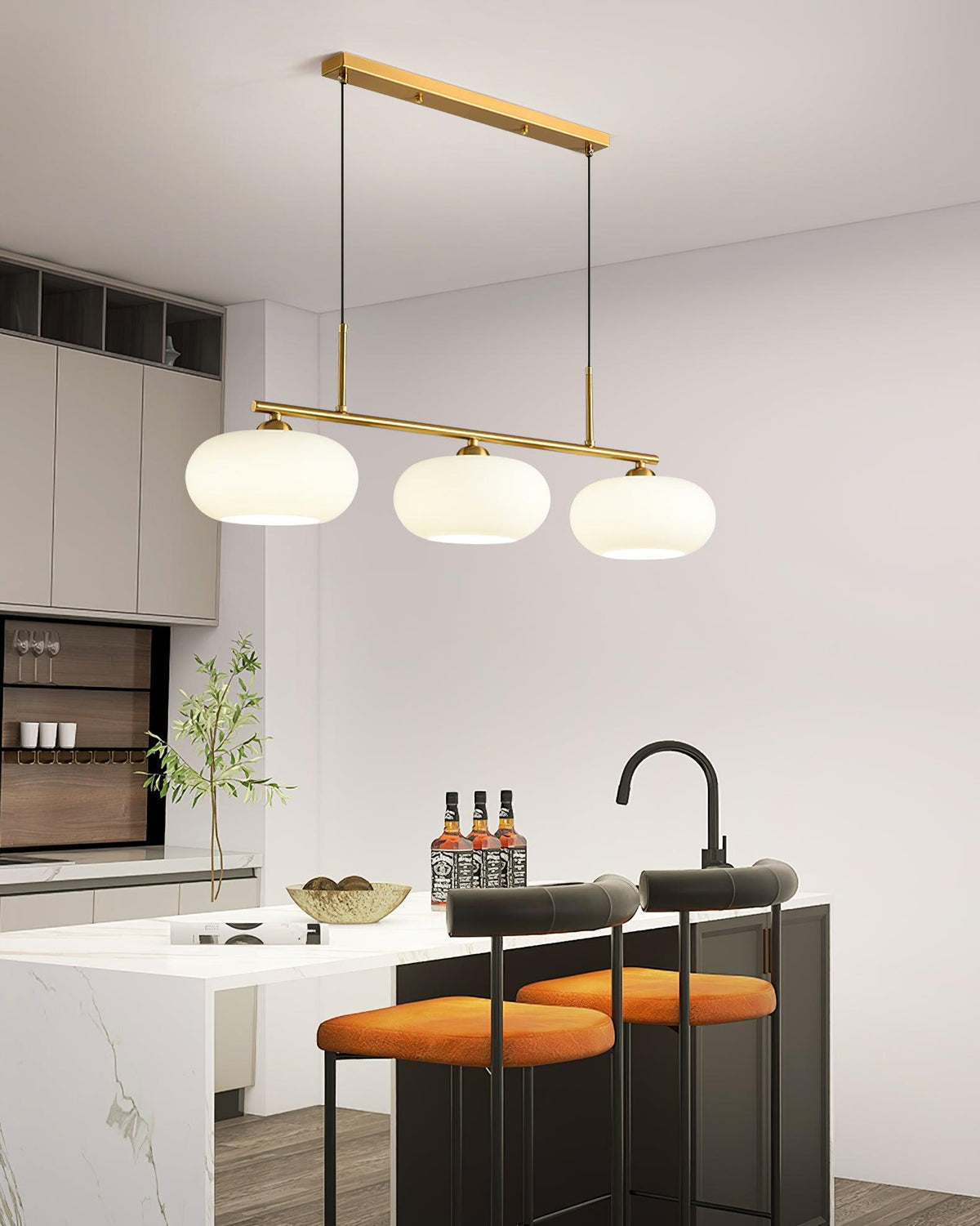 Lumeiella hanglamp 3-licht bolvormig lineair