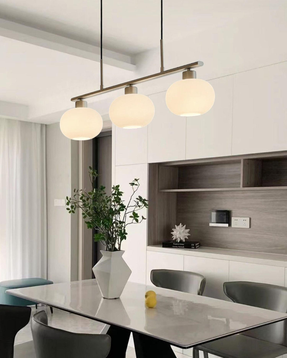Lumeiella hanglamp 3-licht bolvormig lineair