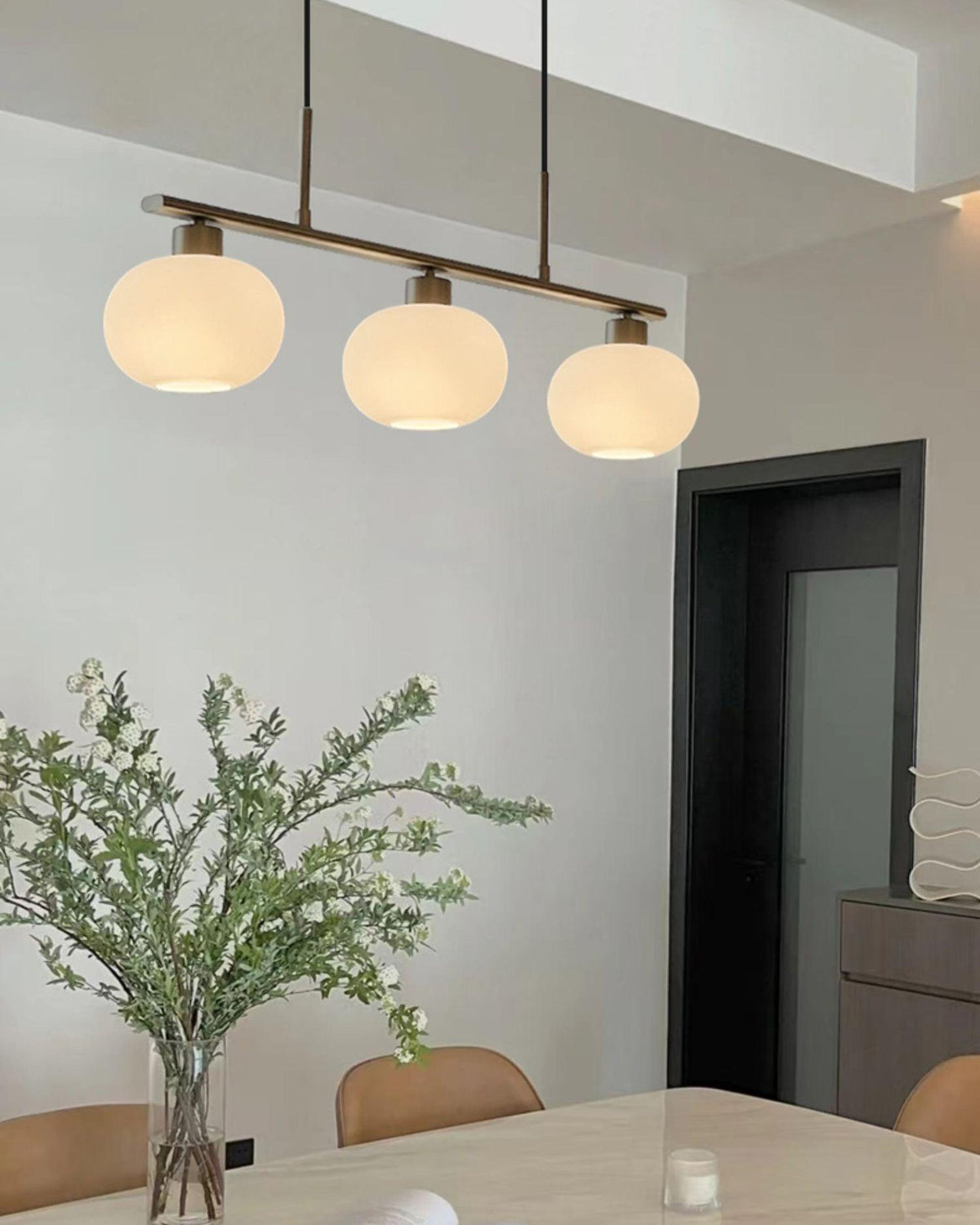Lumeiella hanglamp 3-licht bolvormig lineair