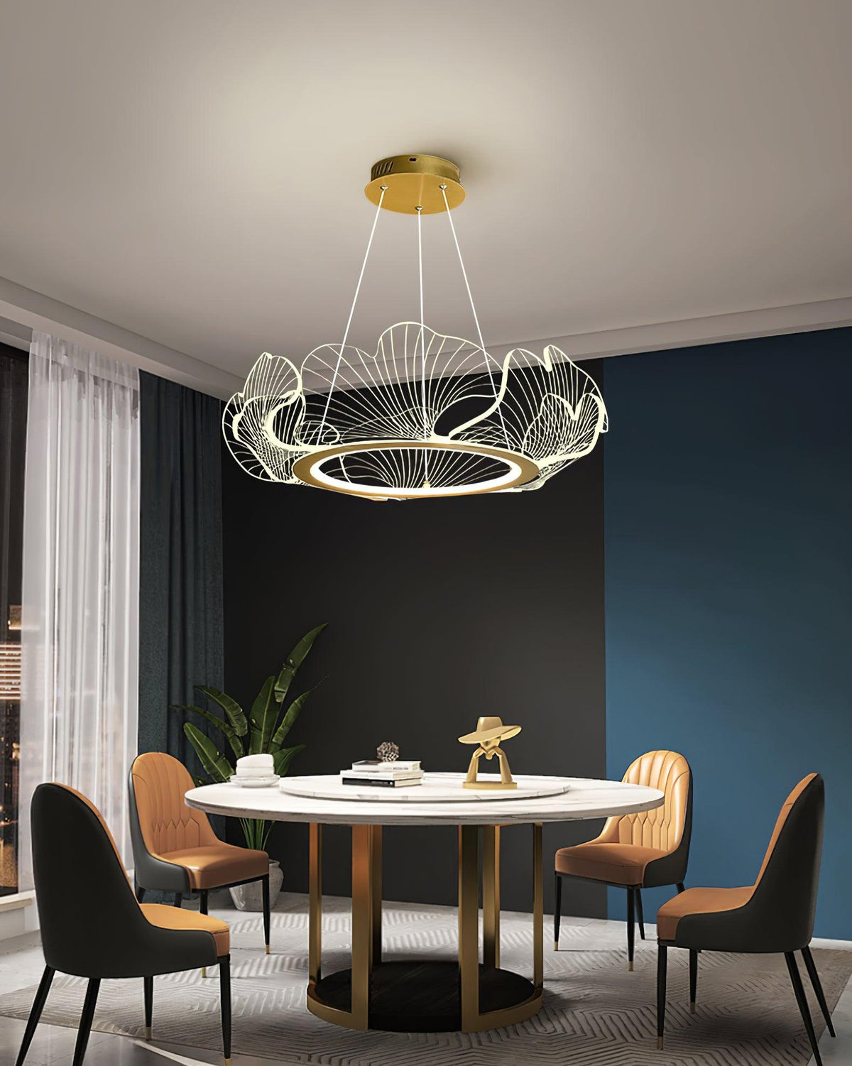 Lucisora hanglamp met mat acryl en bloemblaadring