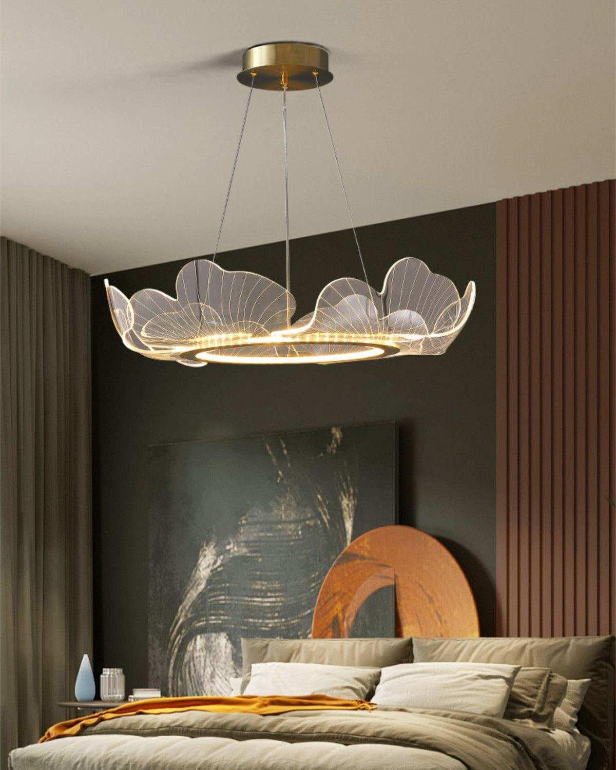 Lucisora hanglamp met mat acryl en bloemblaadring