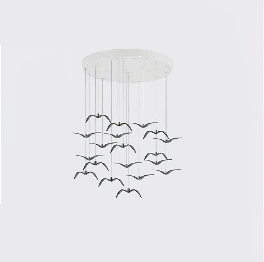 Ivoren hanglamp met vleugels voor woonkamer