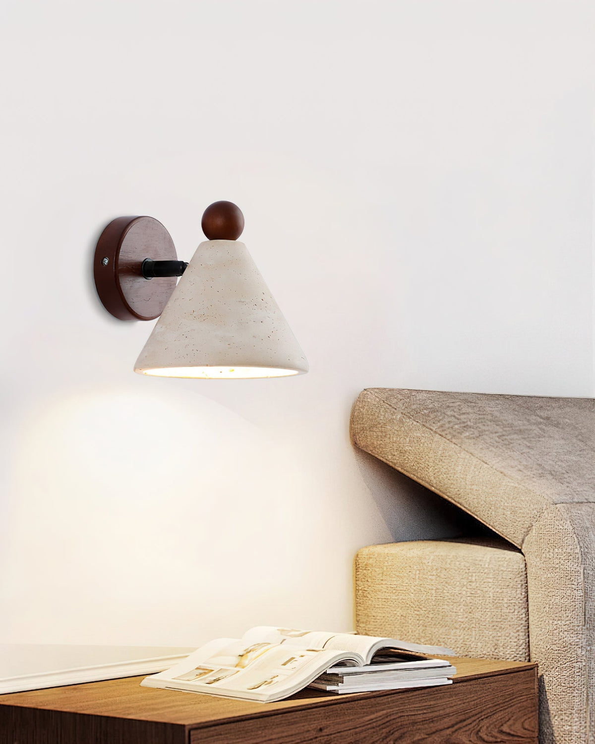 Basil travertin wandlamp