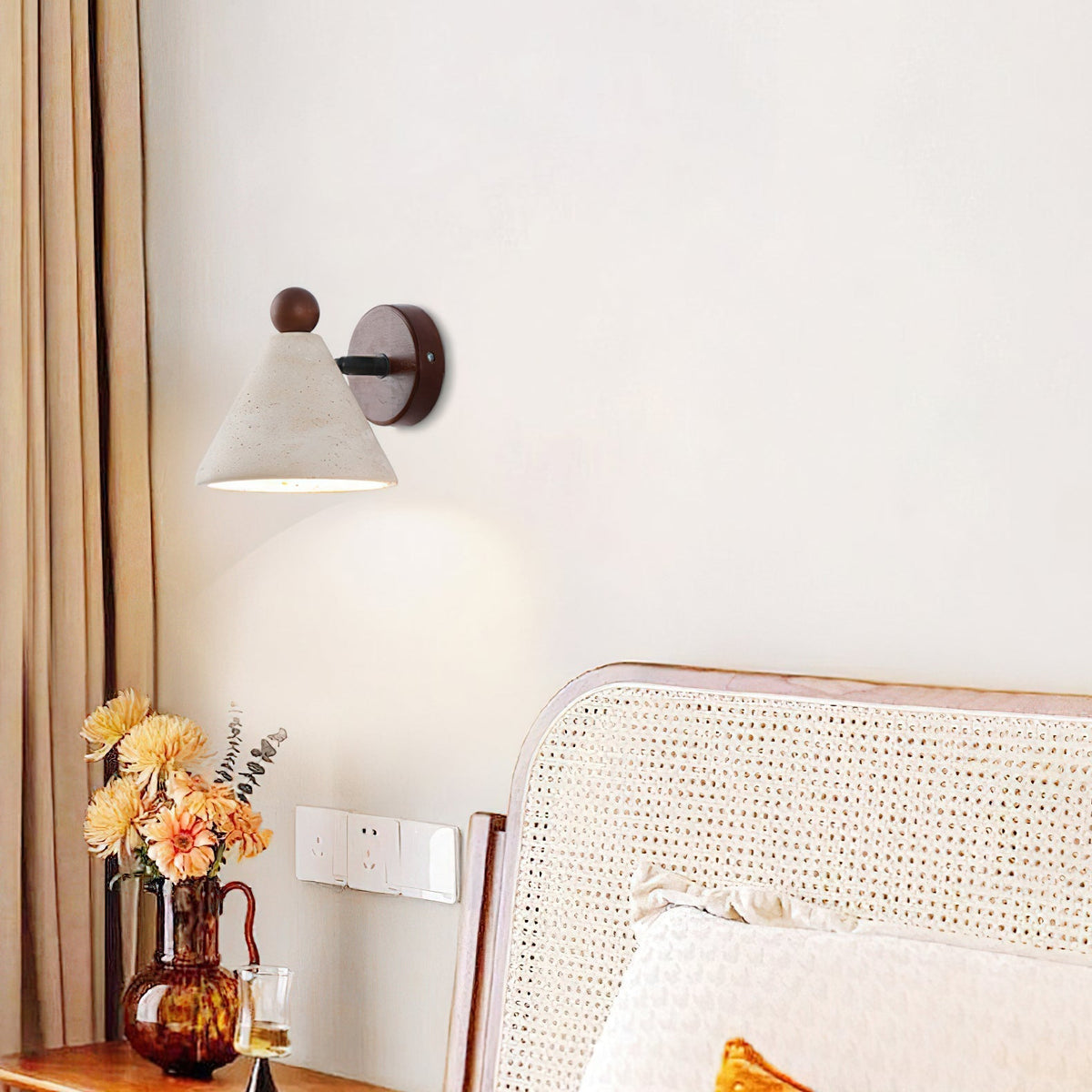 Basil travertin wandlamp
