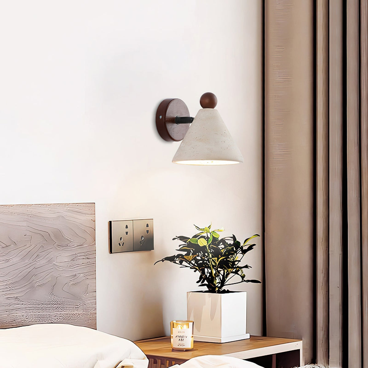 Basil travertin wandlamp