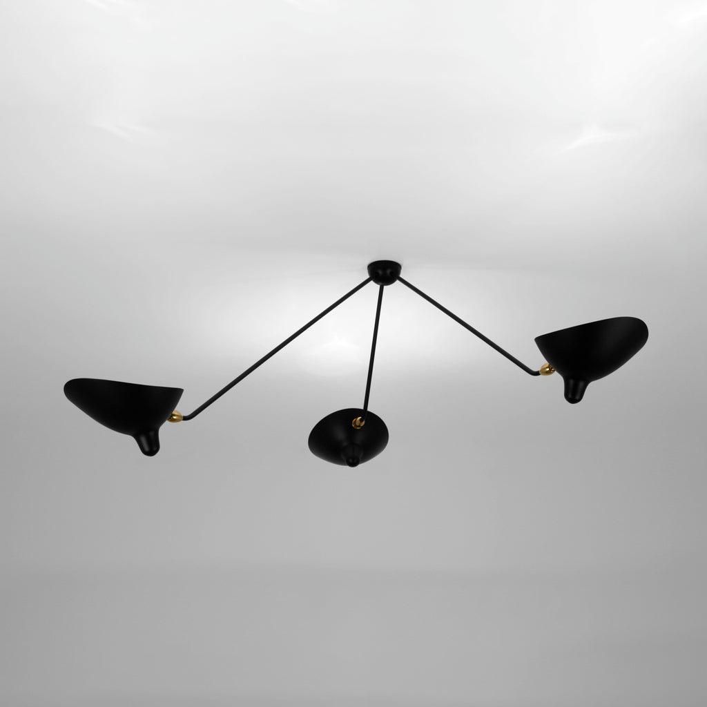 Elaoraine plafondlamp driearm zwart sculpturaal