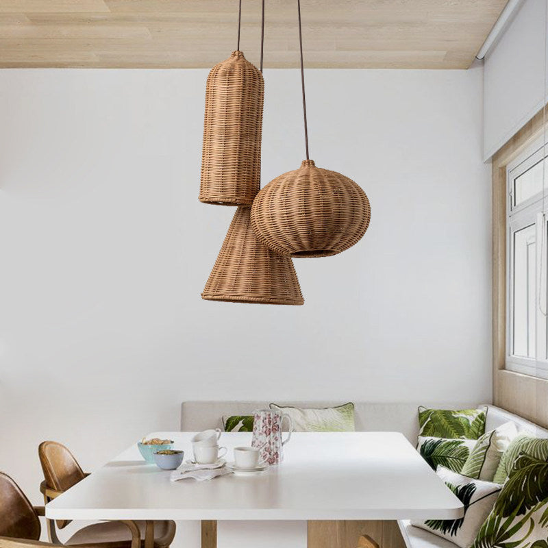 Marleigh hanglamp van geweven rotan