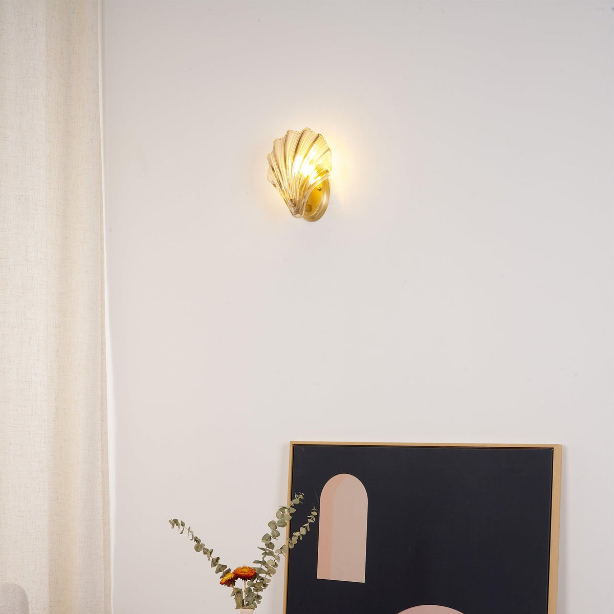 Neo Premium elegantie wandlamp van messing met glazen kap