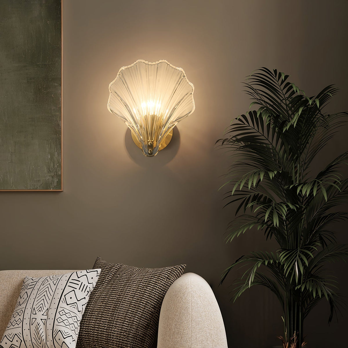 Neo Premium elegantie wandlamp van messing met glazen kap