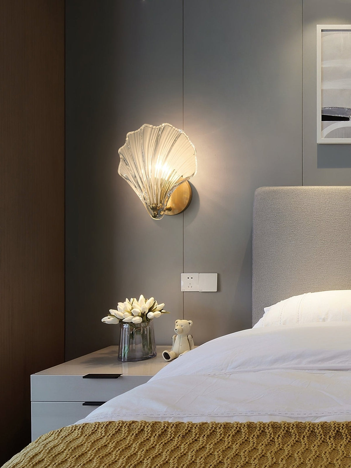 Neo Premium elegantie wandlamp van messing met glazen kap